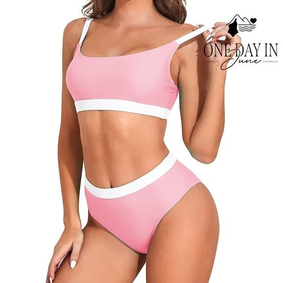 Aleumdr Crop Bikini Swimsuit Size M - Picture 1 of 6